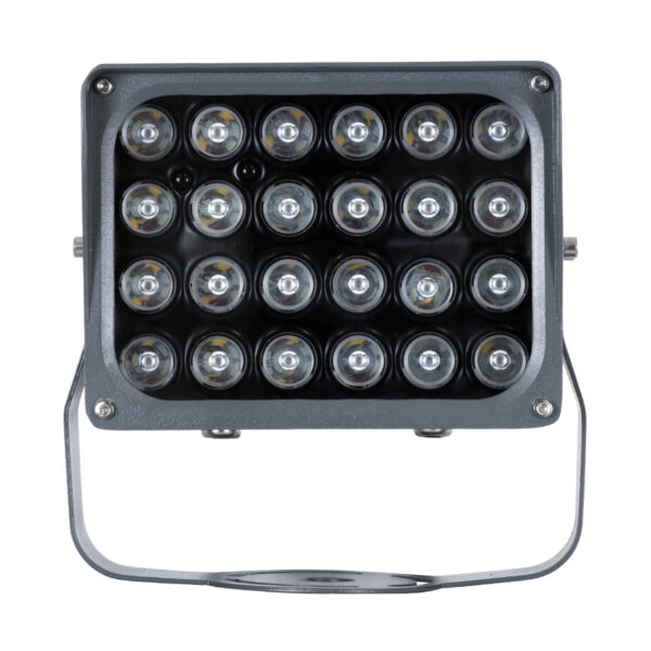 GloboStar® FLOOD-XENA 90700 Προβολέας Wall Washer με Αντιθαμβωτική Γρίλια για Φωτισμό Κτιρίων LED 48W 4080lm 10° DC 24V Αδιάβροχο IP65 L17.5 x W12.5 x H18cm RGBW DMX512 – Γκρι Ανθρακί – 3 Years Warranty