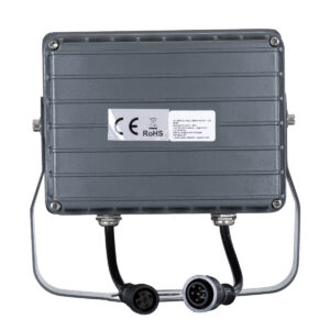 GloboStar® FLOOD-XENA 90700 Προβολέας Wall Washer με Αντιθαμβωτική Γρίλια για Φωτισμό Κτιρίων LED 48W 4080lm 10° DC 24V Αδιάβροχο IP65 L17.5 x W12.5 x H18cm RGBW DMX512 – Γκρι Ανθρακί – 3 Years Warranty