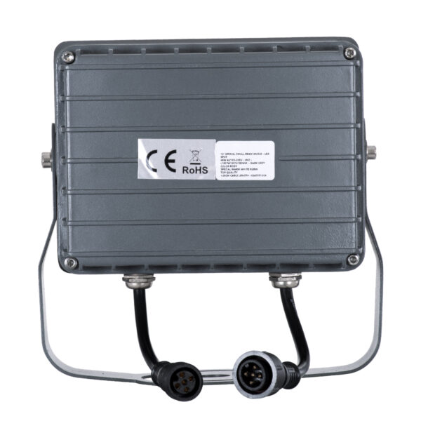 GloboStar® FLOOD-XENA 90700 Προβολέας Wall Washer με Αντιθαμβωτική Γρίλια για Φωτισμό Κτιρίων LED 48W 4080lm 10° DC 24V Αδιάβροχο IP65 L17.5 x W12.5 x H18cm RGBW DMX512 – Γκρι Ανθρακί – 3 Years Warranty