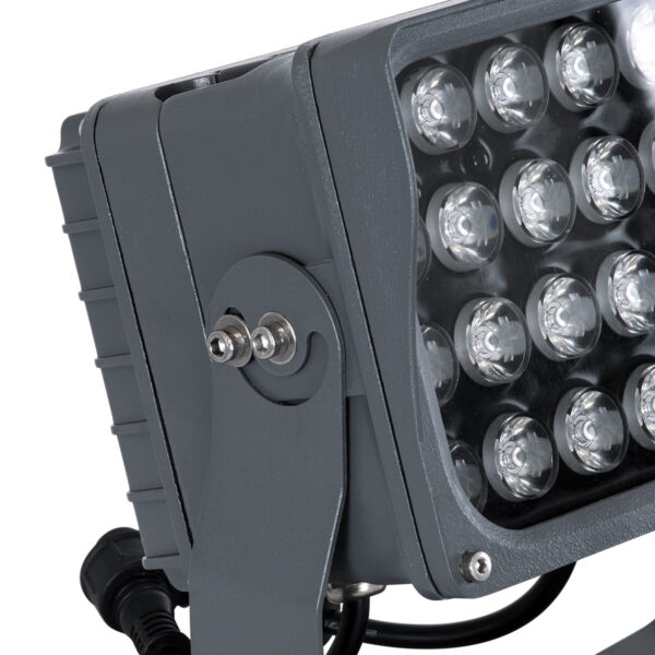 GloboStar® FLOOD-XENA 90700 Προβολέας Wall Washer με Αντιθαμβωτική Γρίλια για Φωτισμό Κτιρίων LED 48W 4080lm 10° DC 24V Αδιάβροχο IP65 L17.5 x W12.5 x H18cm RGBW DMX512 – Γκρι Ανθρακί – 3 Years Warranty
