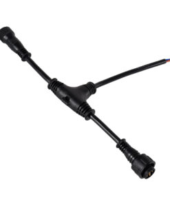 GloboStar® 90707 Ταχυσύνδεσμος Τροφοδοσίας T για Wall Washer και Προβολείς IP65 – 2 Καλώδια +/- σε Power Connector 5 PIN Female & Power Connector 5 PIN Male για Πολύχρωμα RGB+RGBW