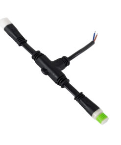 GloboStar® 90709 Ταχυσύνδεσμος Τροφοδοσίας T για Wall Washer Tuber – 2 Καλώδια +/- σε Power Connector 5 PIN Male & Power Connector 5 PIN Female για Πολύχρωμα RGB+RGBW Tuber