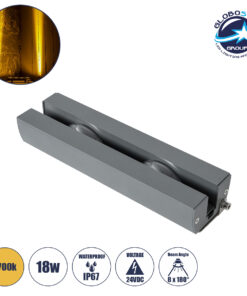 GloboStar® WINDOW-ARTE 90719 Αρχιτεκτονικό Φωτιστικό Ανάδειξης Παραθύρων & Θυρών – Window & Door Light LED 18W 1620lm 8×180° DC 24V Αδιάβροχο IP67 Μ25 x Π7 x Υ4.5cm Θερμό Λευκό 2700K – Γκρι Ανθρακί – 3 Χρόνια Εγγύηση