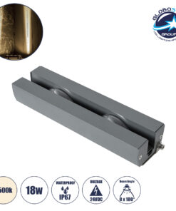 GloboStar® WINDOW-ARTE 90720 Αρχιτεκτονικό Φωτιστικό Ανάδειξης Παραθύρων & Θυρών – Window & Door Light LED 18W 1710lm 8×180° DC 24V Αδιάβροχο IP67 Μ25 x Π7 x Υ4.5cm Φυσικό Λευκό 4500K – Γκρι Ανθρακί – 3 Χρόνια Εγγύηση