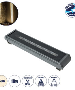 GloboStar® WINDOW-RAFI 90728 Αρχιτεκτονικό Φωτιστικό Ανάδειξης Παραθύρων & Θυρών – Window & Door Light LED 18W 1710lm 8×180° DC 24V Αδιάβροχο IP67 Μ30.5 x Π6.7 x Υ4.5cm Φυσικό Λευκό 4500K – Γκρι Ανθρακί – 3 Χρόνια Εγγύηση
