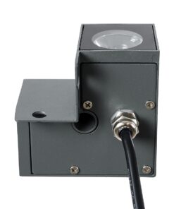 GloboStar® WALLLIGHT-DONA 90731 Αρχιτεκτονικό Επιτοίχιο Γωνιακό Φωτιστικό LED 10W 900lm 10° DC 24V Αδιάβροχο IP66 Μ8 x Π8 x Υ6cm Θερμό Λευκό 2700K – Γκρι Ανθρακί – 3 Χρόνια Εγγύηση