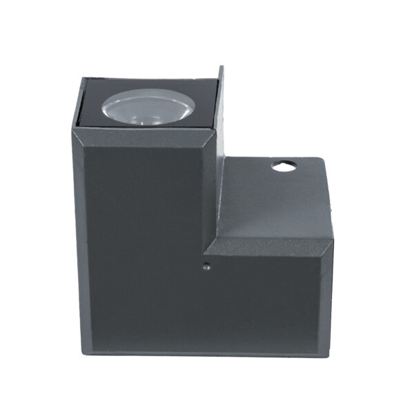 GloboStar® WALLLIGHT-DONA 90732 Αρχιτεκτονικό Επιτοίχιο Γωνιακό Φωτιστικό LED 10W 950lm 10° DC 24V Αδιάβροχο IP66 Μ8 x Π8 x Υ6cm Φυσικό Λευκό 4500K – Γκρι Ανθρακί – 3 Χρόνια Εγγύηση