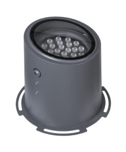 GloboStar® FLOOD-MILO 90742 Κινούμενος Προβολέας – Σποτ Φωτισμού Wall Washer για Φωτισμό Κτιρίων LED 48W 4080lm 10° DC 24V Αδιάβροχο IP67 Φ26 x Υ30cm RGBW DMX512 – Γκρι Ανθρακί – 3 Χρόνια Εγγύηση