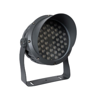 GloboStar® FLOOD-DIMO 90744 Προβολέας Wall Washer με Αντιθαμβωτική Γρίλια για Φωτισμό Κτιρίων LED 54W 5130lm 10° AC 220-240V Αδιάβροχο IP67 Μ26 x Π28 x Υ35cm Φυσικό Λευκό 4500K – Γκρι Ανθρακί – 3 Χρόνια Εγγύηση