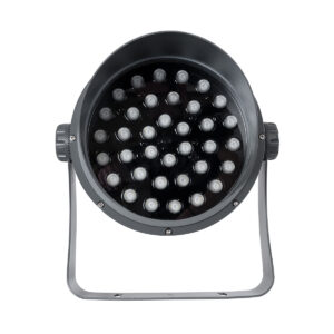 GloboStar® FLOOD-DIMO 90748 Προβολέας Wall Washer με Αντιθαμβωτική Γρίλια για Φωτισμό Κτιρίων LED 100W 8500lm 10° DC 24V Αδιάβροχο IP67 Μ34 x Π36 x Υ44cm RGBW DMX512 – Γκρι Ανθρακί – 3 Χρόνια Εγγύηση