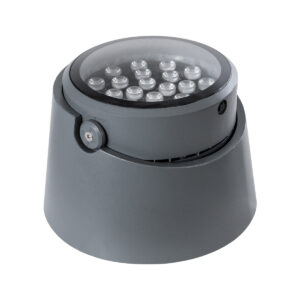 GloboStar® FLOOD-RANA 90751 Κινούμενος Προβολέας – Σποτ Φωτισμού Wall Washer για Φωτισμό Κτιρίων LED 36W 3060lm 5° DC 24V Αδιάβροχο IP67 Φ26 x Υ18cm RGBW DMX512 – Γκρι Ανθρακί – 3 Χρόνια Εγγύηση