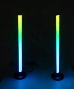 GloboStar® DIGICOLUMN 90760 Σετ 2 Μοντέρνα Επιτραπέζια Φωτιστικά Γραφείου Digital Pixel Symphony Bars LED 16W 1280lm 180° DC 5V με USB 2.0 IP20 – Εναλλαγή Φωτισμού μέσω Τηλεχειριστηρίου – Πολύχρωμα RGB – Dimmable – Μαύρο – Φ3 x Υ45cm – Συσκευασία 2 Τεμαχίων – 2 Χρόνια Εγγύηση