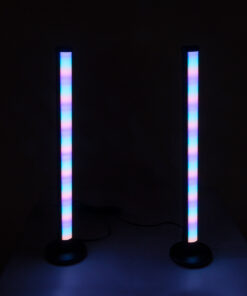 GloboStar® DIGICOLUMN 90760 Σετ 2 Μοντέρνα Επιτραπέζια Φωτιστικά Γραφείου Digital Pixel Symphony Bars LED 16W 1280lm 180° DC 5V με USB 2.0 IP20 – Εναλλαγή Φωτισμού μέσω Τηλεχειριστηρίου – Πολύχρωμα RGB – Dimmable – Μαύρο – Φ3 x Υ45cm – Συσκευασία 2 Τεμαχίων – 2 Χρόνια Εγγύηση