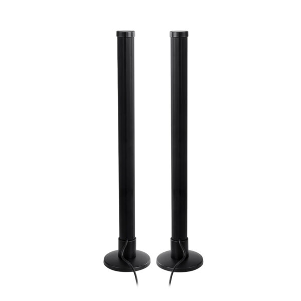 GloboStar® DIGICOLUMN 90760 Σετ 2 Μοντέρνα Επιτραπέζια Φωτιστικά Γραφείου Digital Pixel Symphony Bars LED 16W 1280lm 180° DC 5V με USB 2.0 IP20 – Εναλλαγή Φωτισμού μέσω Τηλεχειριστηρίου – Πολύχρωμα RGB – Dimmable – Μαύρο – Φ3 x Υ45cm – Συσκευασία 2 Τεμαχίων – 2 Χρόνια Εγγύηση