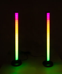 GloboStar® DIGICOLUMN 90760 Σετ 2 Μοντέρνα Επιτραπέζια Φωτιστικά Γραφείου Digital Pixel Symphony Bars LED 16W 1280lm 180° DC 5V με USB 2.0 IP20 – Εναλλαγή Φωτισμού μέσω Τηλεχειριστηρίου – Πολύχρωμα RGB – Dimmable – Μαύρο – Φ3 x Υ45cm – Συσκευασία 2 Τεμαχίων – 2 Χρόνια Εγγύηση