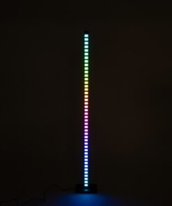 GloboStar® DIGICOLUMN 90762 Μοντέρνο Επιδαπέδιο Φωτιστικό Γραφείου Digital Pixel Rhythm Music Bar LED 12W 960lm 90° DC 5V με USB 2.0 IP20 – Εναλλαγή Φωτισμού μέσω Τηλεχειριστηρίου – Πολύχρωμο RGB – Dimmable – Μαύρο – Μ3.4 x Π2.5 x Υ122cm – 2 Χρόνια Εγγύηση