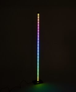 GloboStar® DIGICOLUMN 90762 Μοντέρνο Επιδαπέδιο Φωτιστικό Γραφείου Digital Pixel Rhythm Music Bar LED 12W 960lm 90° DC 5V με USB 2.0 IP20 – Εναλλαγή Φωτισμού μέσω Τηλεχειριστηρίου – Πολύχρωμο RGB – Dimmable – Μαύρο – Μ3.4 x Π2.5 x Υ122cm – 2 Χρόνια Εγγύηση