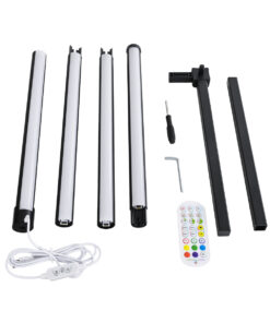 GloboStar® DIGICOLUMN 90763 Μοντέρνο Επιδαπέδιο Φωτιστικό Γραφείου Digital Pixel Symphony Bar LED 16W 1280lm 180° DC 5V με USB 2.0 IP20 – Εναλλαγή Φωτισμού μέσω Τηλεχειριστηρίου – Πολύχρωμα RGB – Dimmable – Μαύρο – Φ3 x Υ165cm – 2 Χρόνια Εγγύηση