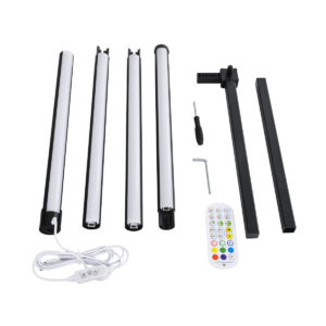 GloboStar® DIGICOLUMN 90763 Μοντέρνο Επιδαπέδιο Φωτιστικό Γραφείου Digital Pixel Symphony Bar LED 16W 1280lm 180° DC 5V με USB 2.0 IP20 – Εναλλαγή Φωτισμού μέσω Τηλεχειριστηρίου – Πολύχρωμα RGB – Dimmable – Μαύρο – Φ3 x Υ165cm – 2 Χρόνια Εγγύηση