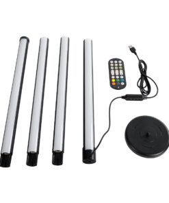 GloboStar® DIGICOLUMN 90764 Μοντέρνο Επιδαπέδιο Φωτιστικό Γραφείου Digital Pixel Symphony Bar LED 16W 1280lm 180° DC 5V με USB 2.0 IP20 – Εναλλαγή Φωτισμού μέσω Τηλεχειριστηρίου – Πολύχρωμα RGB – Dimmable – Μαύρο – Φ3 x Υ165cm – 2 Χρόνια Εγγύηση