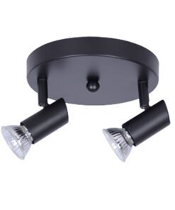 InLight Επιτοίχιο σποτ από μέταλλο σε μαύρη απόχρωση (9077-2Φ-Μαύρο)