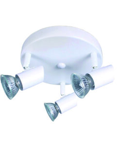 InLight Επιτοίχιο σποτ από μέταλλο σε λευκή απόχρωση 3XGU10 D:25cm (9077-3Φ-Λευκό)