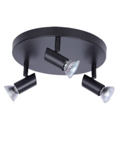 InLight Επιτοίχιο σποτ από μέταλλο σε μαύρη απόχρωση (9077-3Φ-Μαύρο)