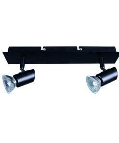 InLight Επιτοίχιο σποτ από μέταλλο σε μαύρη απόχρωση 2XGU10 D:25cm (9078-2Φ-Μαύρο)