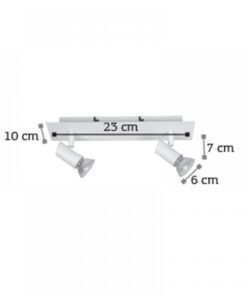 InLight Επιτοίχιο σποτ από μέταλλο σε λευκή απόχρωση 2XGU10 D:25cm (9078-2Φ-Λευκό)
