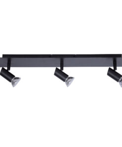 InLight Επιτοίχιο σποτ από μέταλλο σε μαύρη απόχρωση (9078-3Φ-Μαύρο)