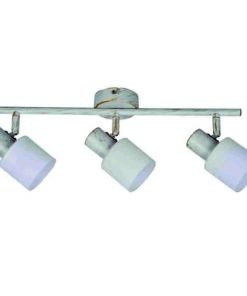 InLight Επιτοίχιο σποτ από μέταλλο σε απόχρωση λευκής πατίνας 3XE14 D:45cm (9079-3Φ-Λευκή Πατίνα)