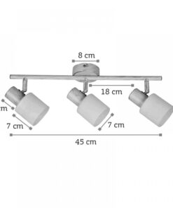 InLight Επιτοίχιο σποτ από μέταλλο σε απόχρωση λευκής πατίνας 3XE14 D:45cm (9079-3Φ-Λευκή Πατίνα)