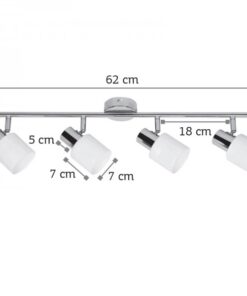 InLight Επιτοίχιο σποτ από μέταλλο σε απόχρωση λευκής πατίνας 4XE14 D:62cm (9079-4Φ-Λευκή Πατίνα)