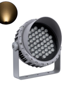 GloboStar® FLOOD-MENA 90646 Προβολέας Wall Washer με Αντιθαμβωτική Γρίλια για Φωτισμό Κτιρίων LED 48W 4320lm 30° AC 220-240V Αδιάβροχο IP65 Φ25 x Υ18cm Θερμό Λευκό 3000K – Ασημί – 3 Years Warranty