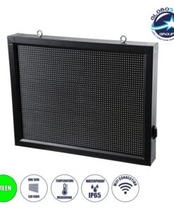 GloboStar® DISPLAY 90801 LED Scrolling Display 64x48cm – Κυλιόμενη Ψηφιακή Πινακίδα / Επιγραφή Μονής Όψης P10 LED SMD AC 220-240V – Λειτουργία μέσω Wi-Fi με Εφαρμογή APP – Αισθήτηρας Θερμοκρασίας και Υγρασίας – Αδιάβροχο IP65 – Μ72 x Π9 x Υ56cm – Πράσινο – 1 Χρόνο Εγγύηση
