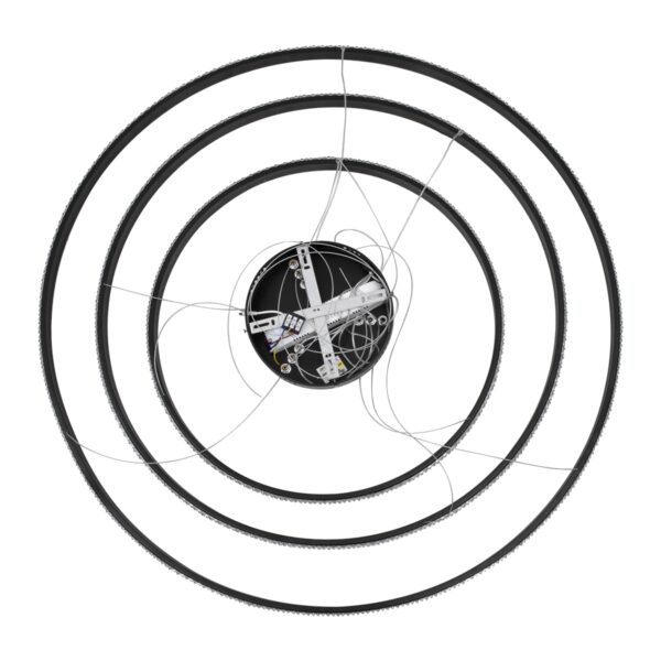 GloboStar® DIAMOND TRIO 61140-DECO Κρεμαστό Φωτιστικό Δαχτυλίδι-Κύκλος LED CCT 150W 18379lm 360° AC 220-240V – Εναλλαγή Φωτισμού μέσω Τηλεχειριστηρίου All In One Ψυχρό 6000k+Φυσικό 4500k+Θερμό 2700k Dimmable Φ60+80+100cm – Μαύρο – 3 Years Warranty