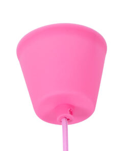 GloboStar® CABLITO 61553 Μοντέρνο Κρεμαστό Φωτιστικό Οροφής Μονόφωτο 1 x E27 Ροζ Σιλικόνης Ανάρτηση με Υφασμάτινο Καλώδιο Φ4 x Υ110cm