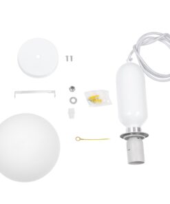 GloboStar® MAVERICK 00944 Μοντέρνο Κρεμαστό Φωτιστικό Οροφής Μονόφωτο 1 x E27 Λευκό Μεταλλικό Γυάλινο Μπάλα Φ15 x Υ15cm