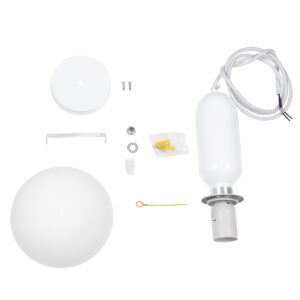 GloboStar® MAVERICK 00944 Μοντέρνο Κρεμαστό Φωτιστικό Οροφής Μονόφωτο 1 x E27 Λευκό Μεταλλικό Γυάλινο Μπάλα Φ15 x Υ15cm