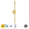 GloboStar® DIADEM 61330 Φωτιστικό Τοίχου – Απλίκα Design LED CCT 9W 1080lm 120° AC 220-240V – Εναλλαγή Φωτισμού μέσω Διακόπτη On/Off All In One Ψυχρό 6000k+Φυσικό 4500k+Θερμό 2700k Μ10 x Π4 x Υ60cm – Χρυσό – 3 Years Warranty