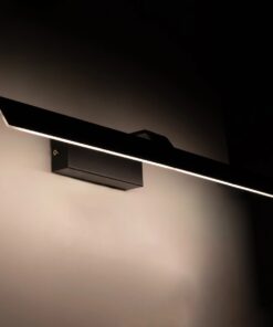 GloboStar® MIRROR 60517 Φωτιστικό Τοίχου – Απλίκα LED 14W 1680lm 120° AC 85-265V IP54 Φυσικό Λευκό 4500K Μαύρο Μέταλλο – Μ58 x Π15 x Υ6cm – 2 Xρόνια Εγγύηση