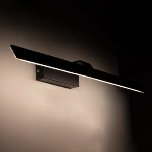 GloboStar® MIRROR 60517 Φωτιστικό Τοίχου – Απλίκα LED 14W 1680lm 120° AC 85-265V IP54 Φυσικό Λευκό 4500K Μαύρο Μέταλλο – Μ58 x Π15 x Υ6cm – 2 Xρόνια Εγγύηση