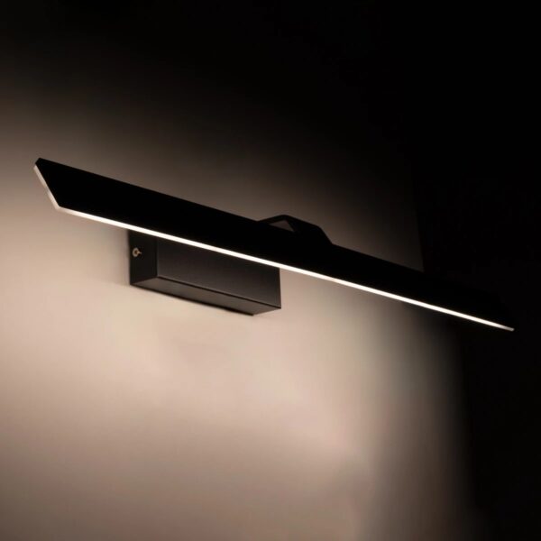 GloboStar® MIRROR 60517 Φωτιστικό Τοίχου – Απλίκα LED 14W 1680lm 120° AC 85-265V IP54 Φυσικό Λευκό 4500K Μαύρο Μέταλλο – Μ58 x Π15 x Υ6cm – 2 Xρόνια Εγγύηση