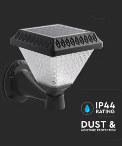 LED Ηλιακό Φαναράκι Τοίχου με RF Control V-TAC IP44 Μαύρο Σώμα CCT – 93578