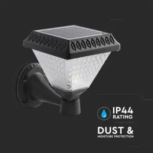 LED Ηλιακό Φαναράκι Τοίχου με RF Control V-TAC IP44 Μαύρο Σώμα  CCT – 93578