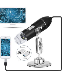 GloboStar® 79995 Digital Electron Microscope With 8 LED – Ψηφιακό Ηλεκτρονικό Μικροσκόπιο με 8 LED USB & Type-C Adapter DC 5v x1600 Zoom Mode – Video Camera 2MP 1600×1200 Φ3.5 x Υ12cm