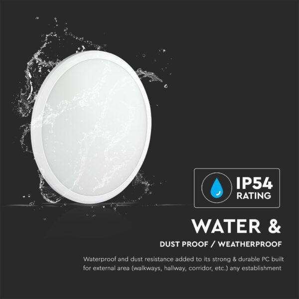 LED Πλαφονιέρα Λευκή με Ανιχνευτή Κίνησης 12W V-TAC PRO Samsung Chip 1440lm Φ270 Ψυχρό 6400K – 938