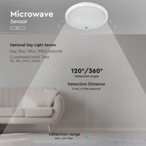 LED Πλαφονιέρα Λευκή με Ανιχνευτή Κίνησης 12W V-TAC PRO Samsung Chip 1440lm Φ270 Ψυχρό 6400K – 938
