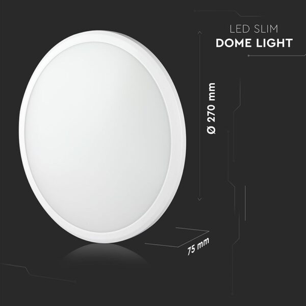 LED Πλαφονιέρα Λευκή με Ανιχνευτή Κίνησης 12W V-TAC PRO Samsung Chip 1440lm Φ270 Ψυχρό 6400K – 938