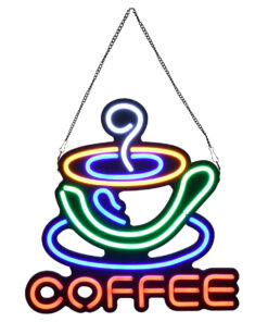 GloboStar® 85855 Φωτιστικό Ταμπέλα Φωτεινή Επιγραφή NEON LED Σήμανσης COFFEE 30W AC 230V με Διακόπτη On/Off Λευκό – Γαλάζιο – Κίτρινο – Πράσινο – Κόκκινο